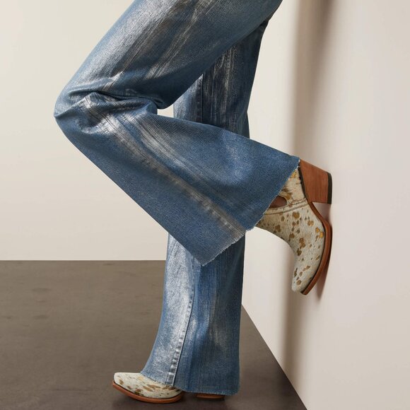 Ariat Jazmine Ultra High Rise Wide Leg Jeans Silver Gloss Size 27R NWT - Picture 7 of 11